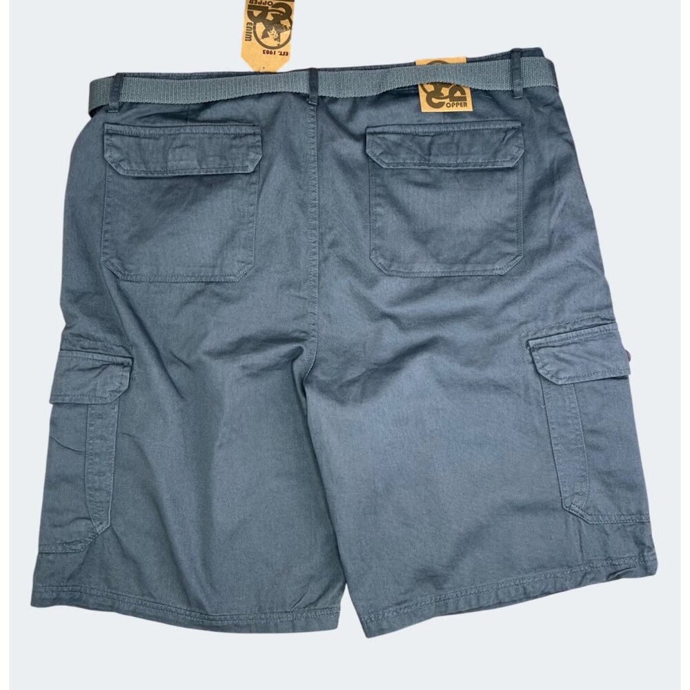 CD Copper Denim Mens Cargo Shorts Gray 100% Cotton With Belt Size 44 - Picture 13 of 14